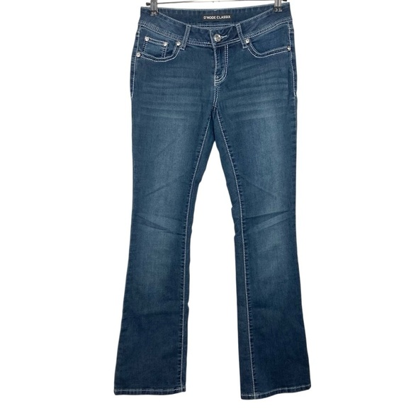 D’MODE CLASSIX Rhinestone Bling Low Rise Bootcut Jeans - Size 2 - Picture 3 of 12
